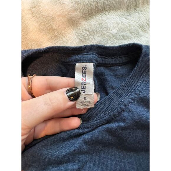 Jerzees Navy & Orange Auburn University Short Sleeve T-Shirt Size Small - Picture 4 of 6